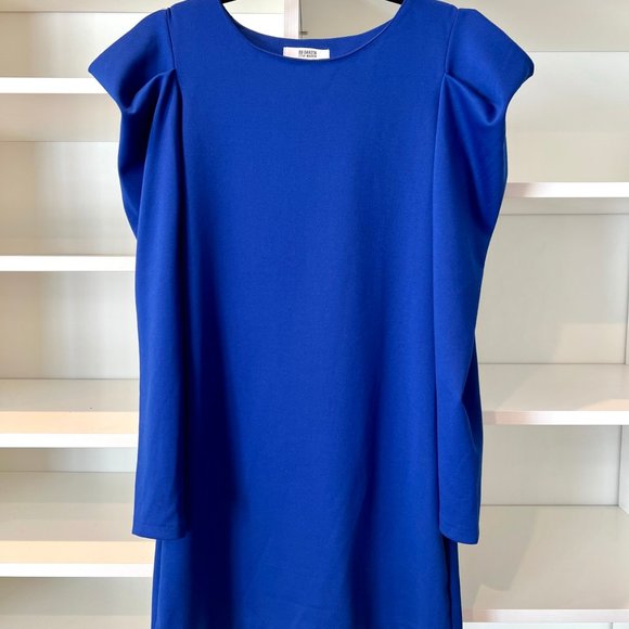 BB Dakota Steve Madden Spill the Tea Long Sleeve Mini Dress Cobalt Blue Size XS - Picture 2 of 5